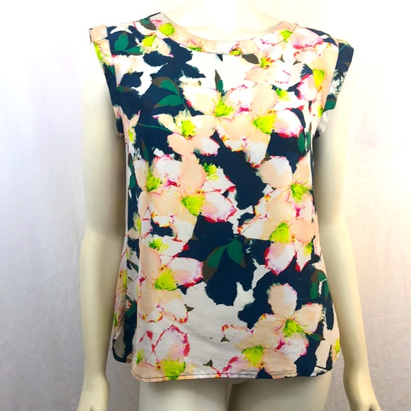 J. Crew silk blouse, size 4 floral sleeveless - Picture 2 of 6